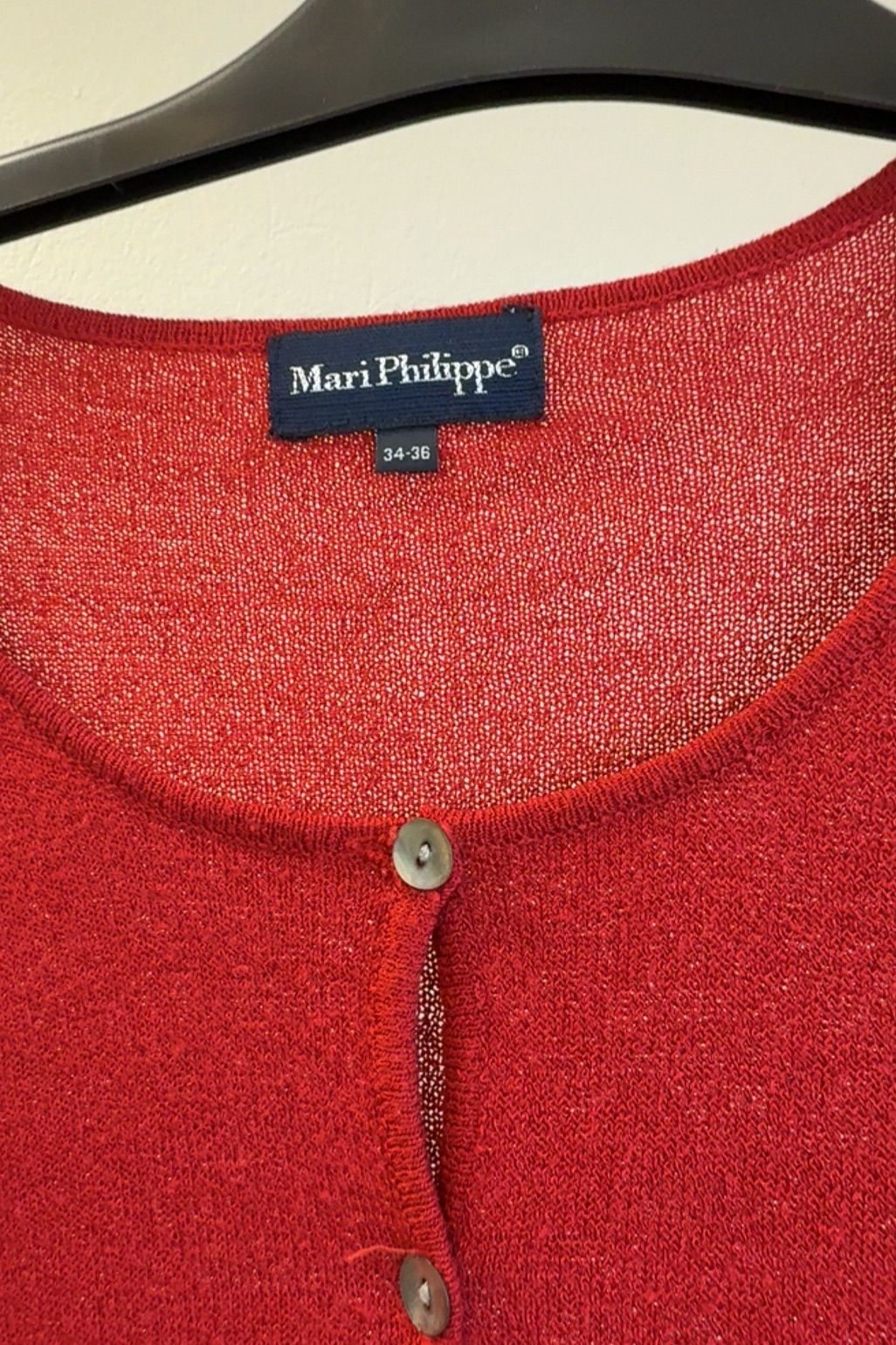 Mari Philippe röd cardigan med långa ärmar