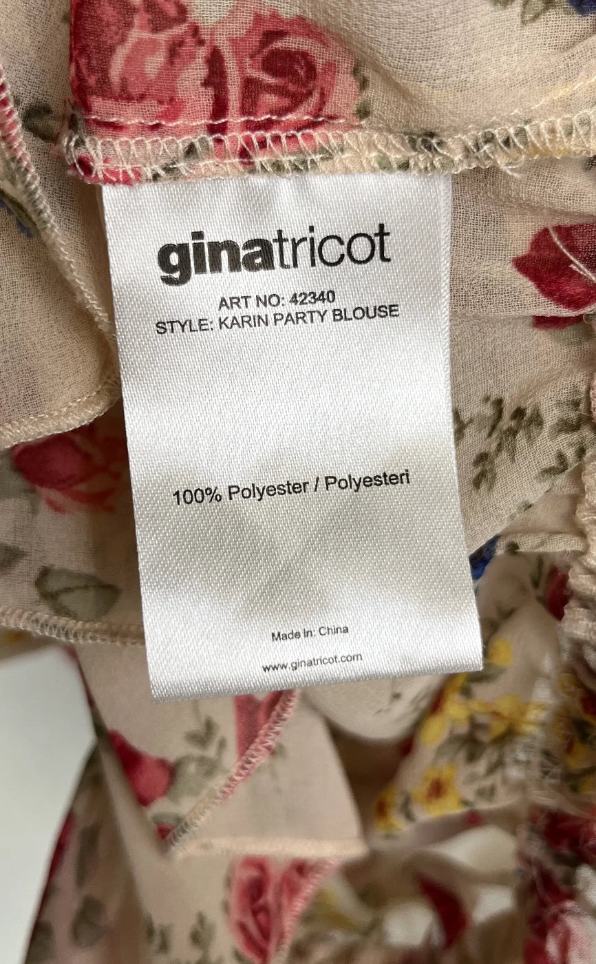 Gina Tricot Karin Party Blus Blommig Genomskinlig Topp