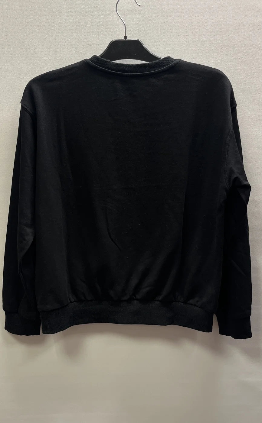 Svart sweatshirt med broderat ansikte