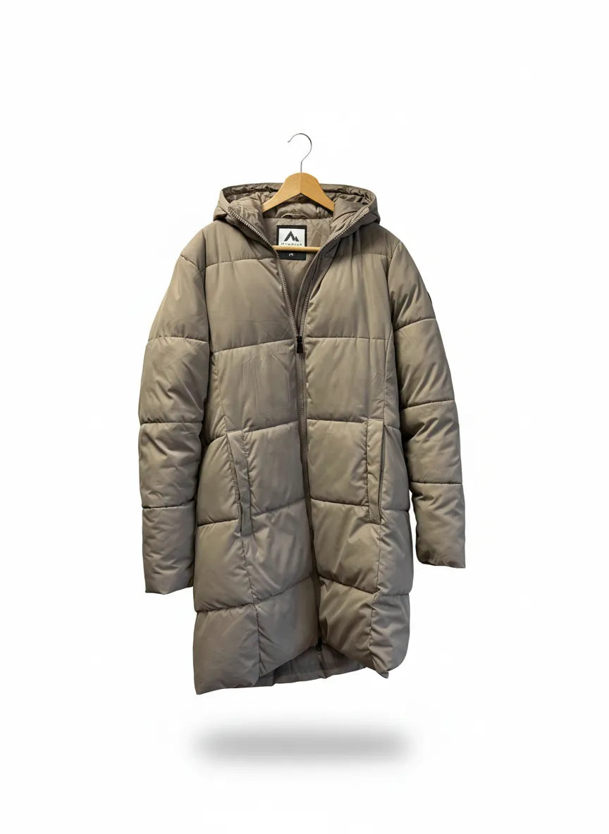McKinley quiltad beige vadderad jacka med huva