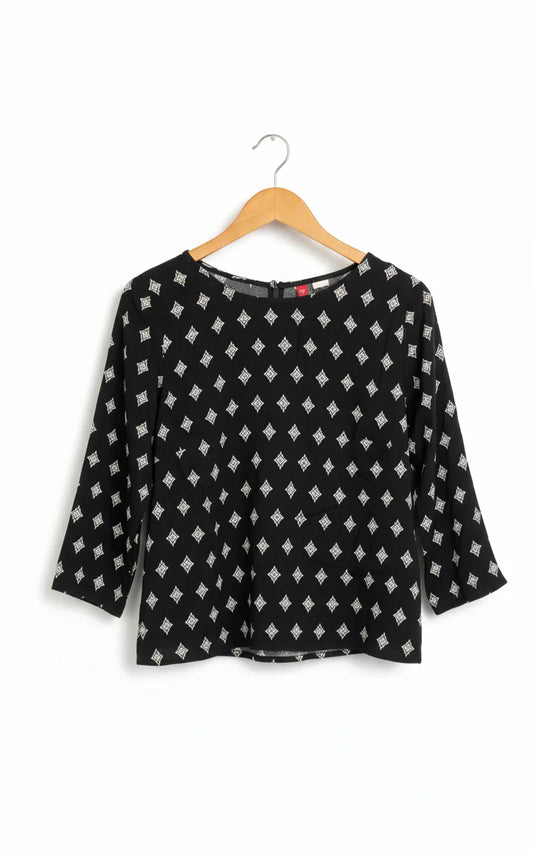 H&M Divided svart mönstrad blus