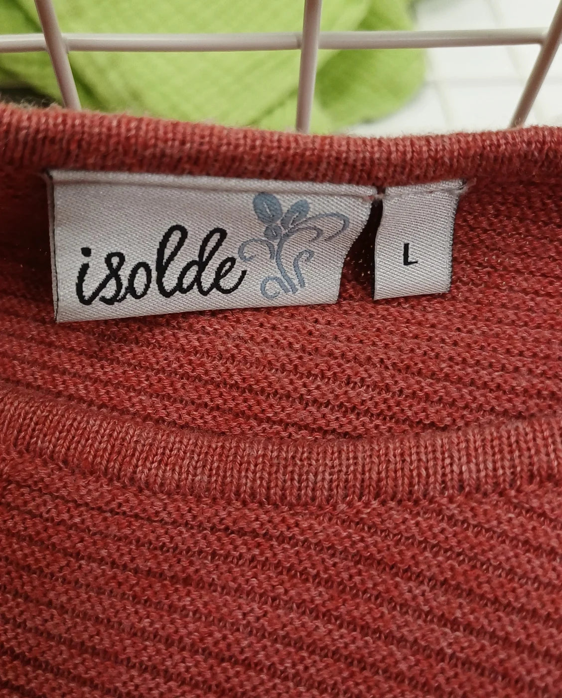 Isolde ribbad korallfärgad tröja