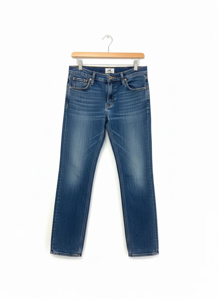 Lee raka ben blå jeans i denim