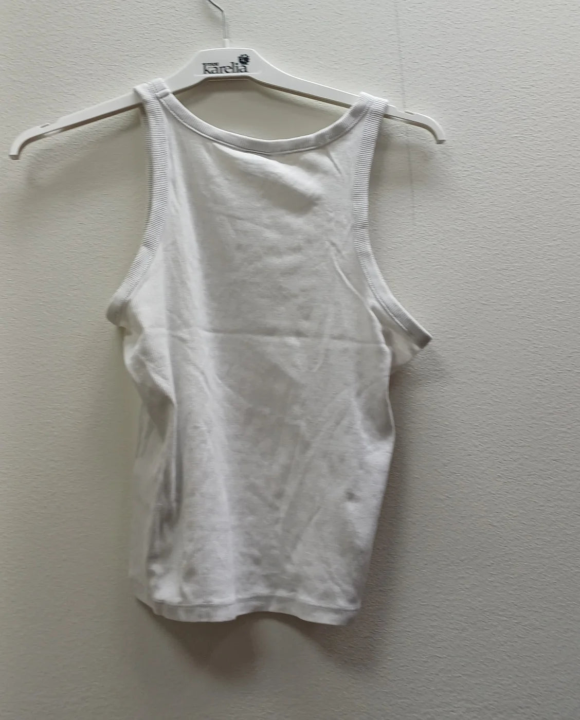 Lindex barn vit ribbad linne