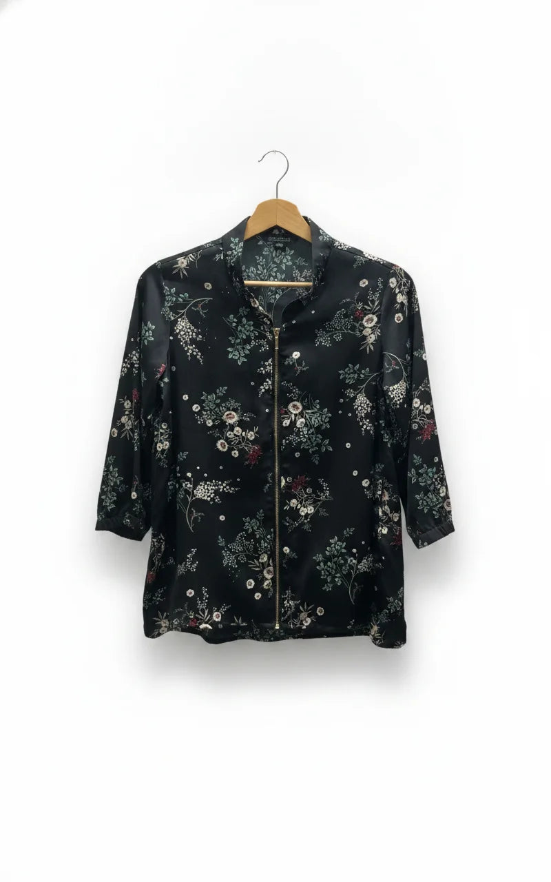 Soul River blommig overshirt med dragkedja