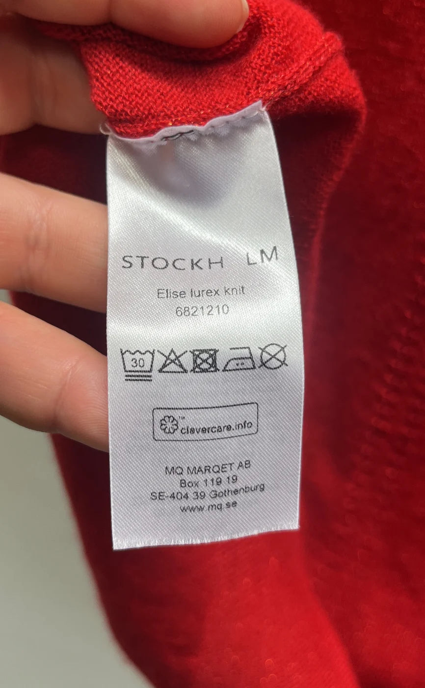 STOCKH LM Röd Lurexstickad Topp