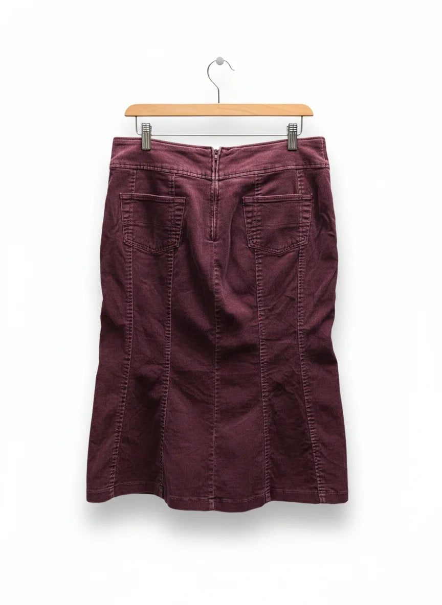 H&M vinröd kjol med paneler