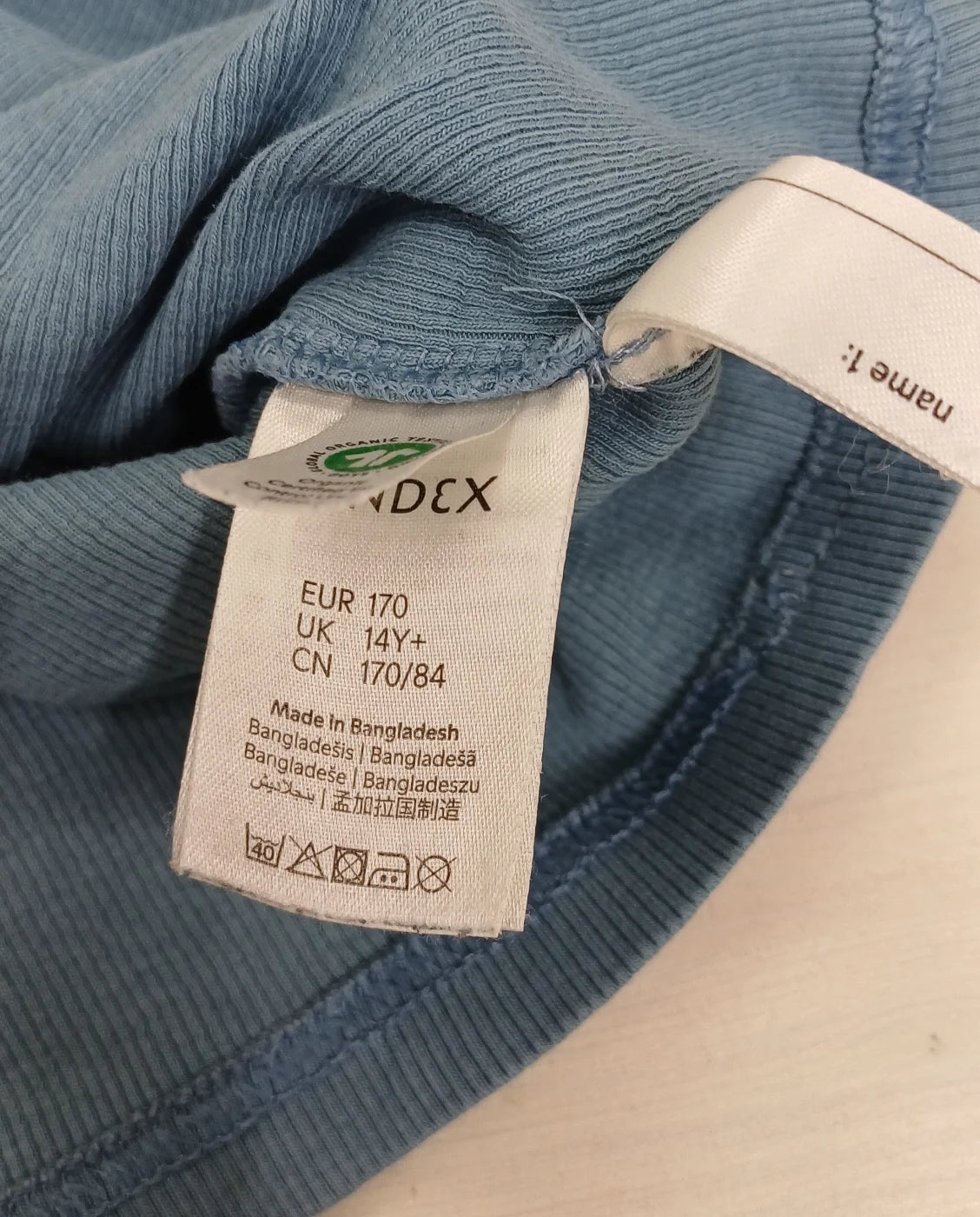 Lindex barn ribbad blå kortärmad t-shirt