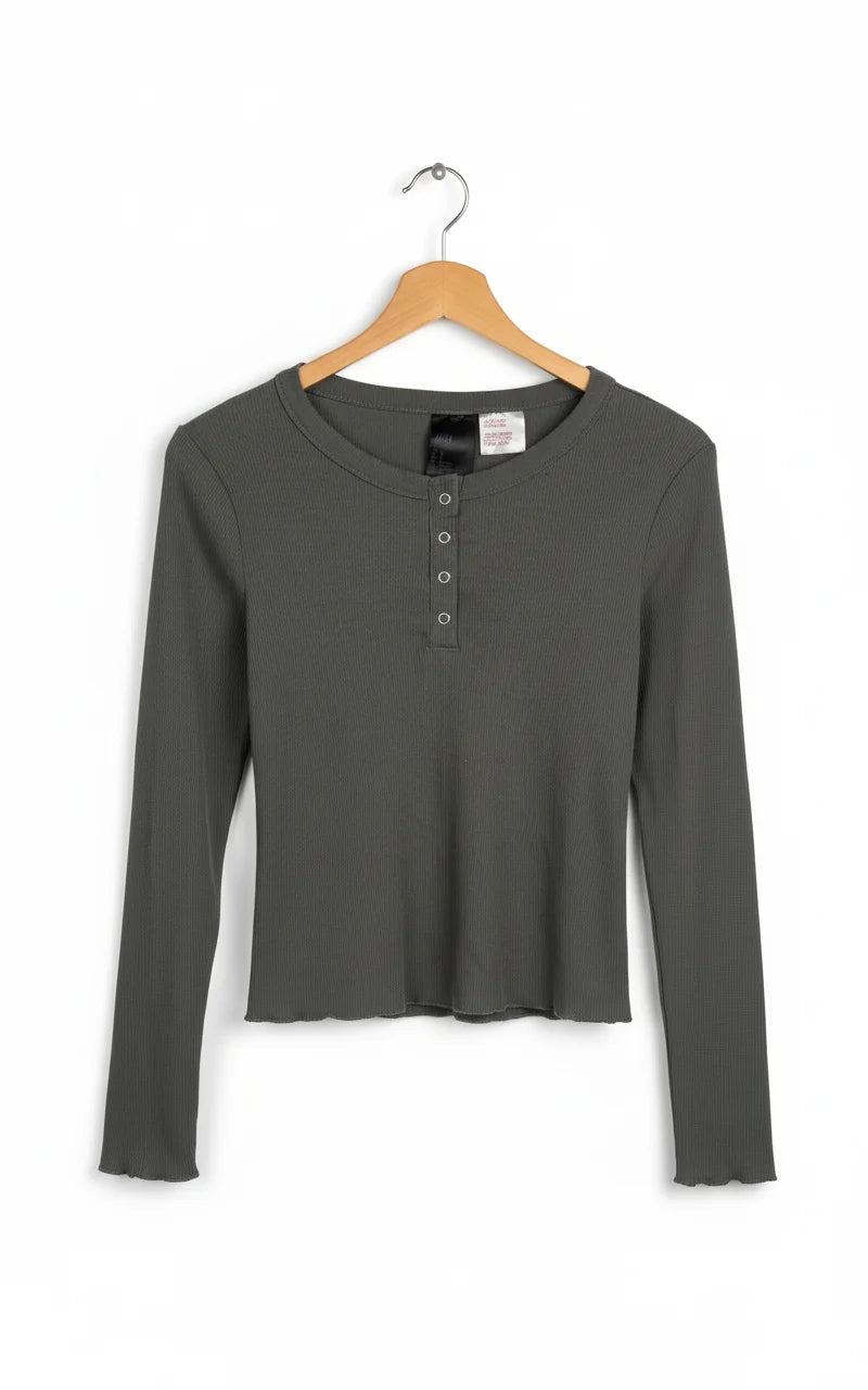 H&M Ribbad Långärmad Topp