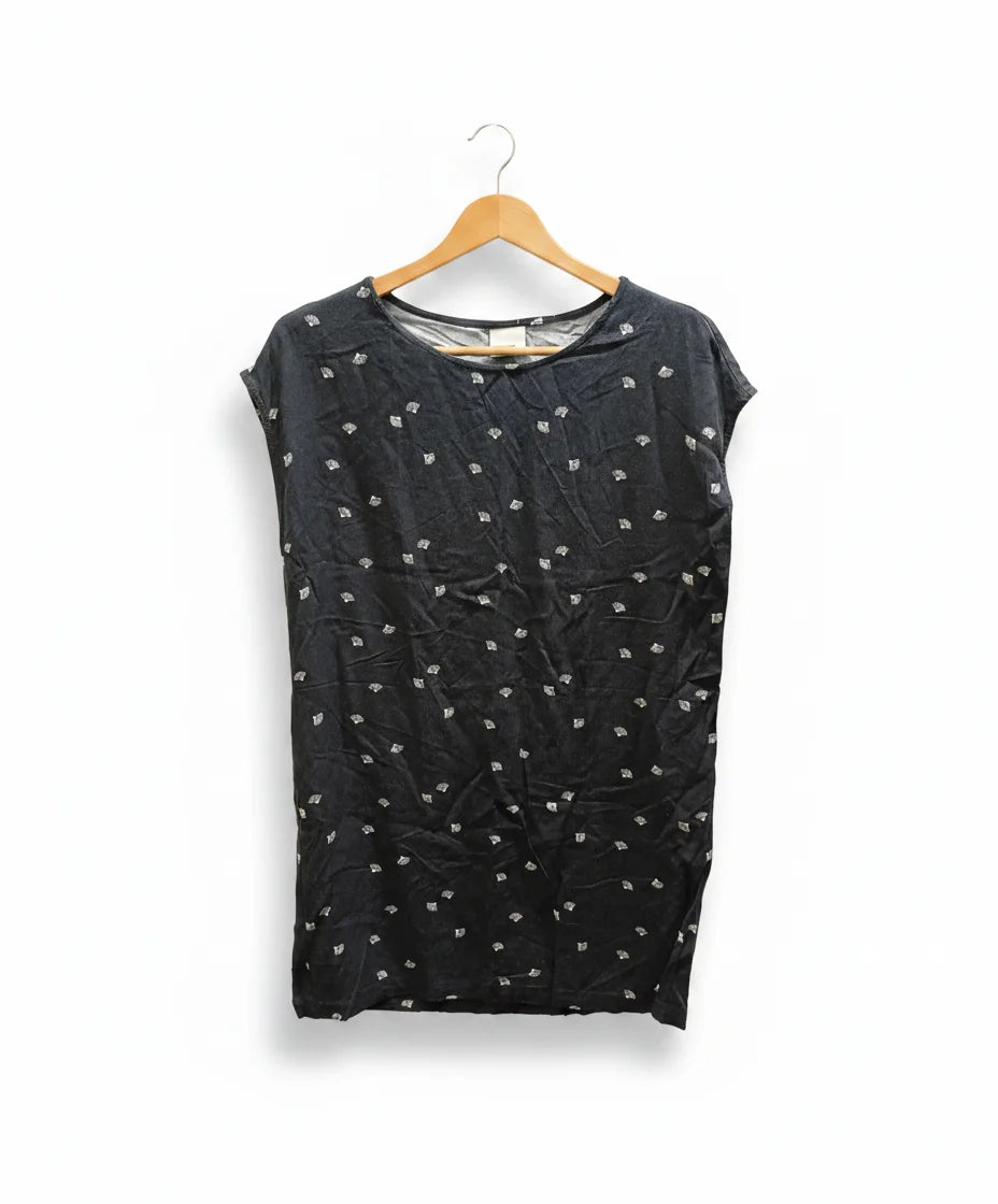 Vero Moda svart mönstrad t-shirt med kort ärm