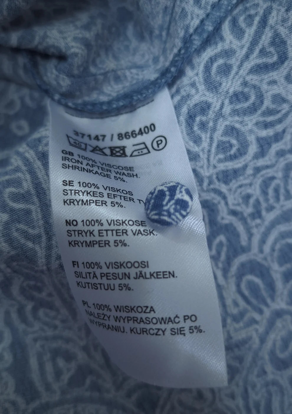 KappAhl blå paisleymönstrad klänning