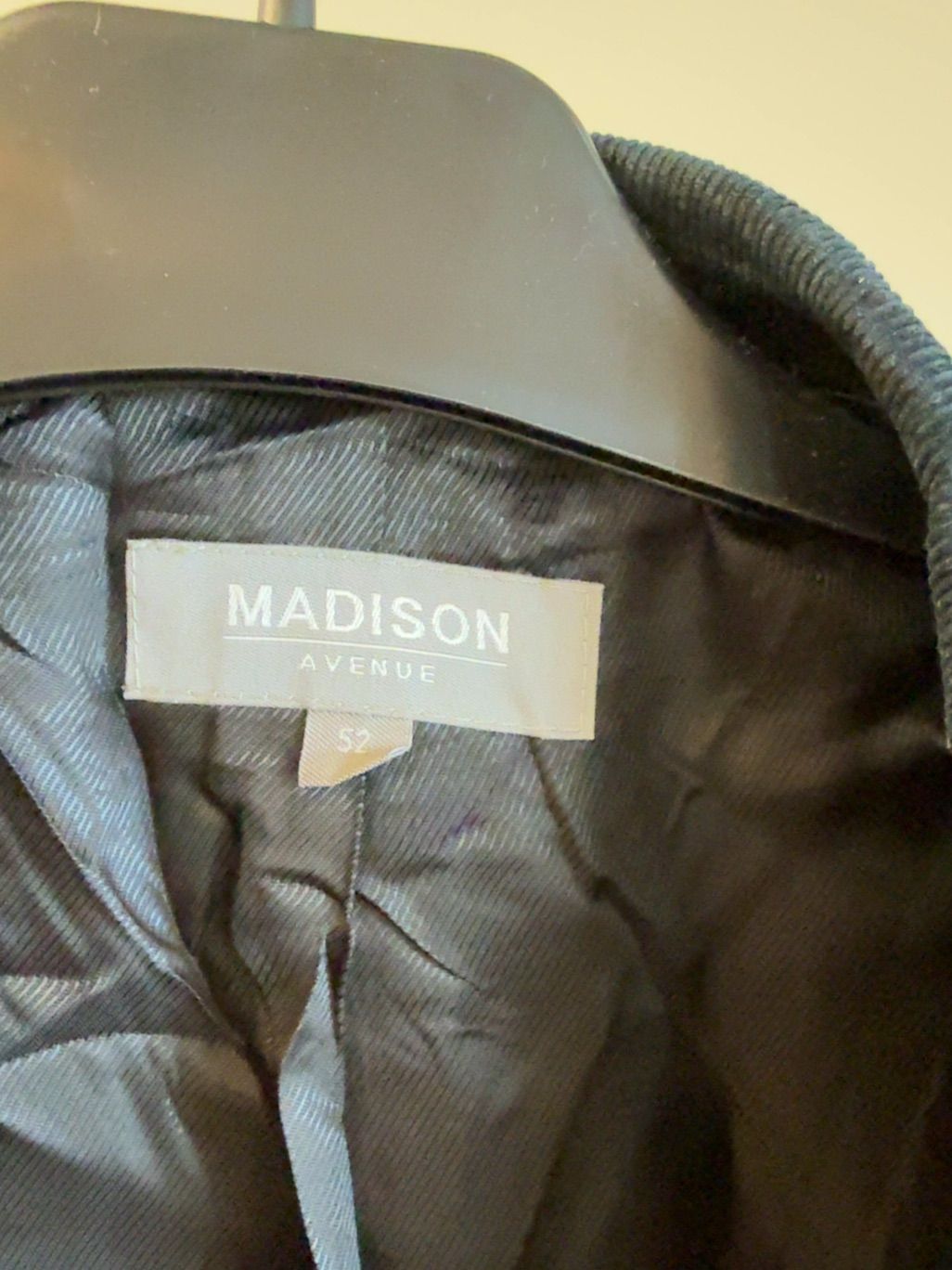 Madison Avenue marinblå manchesterkavaj