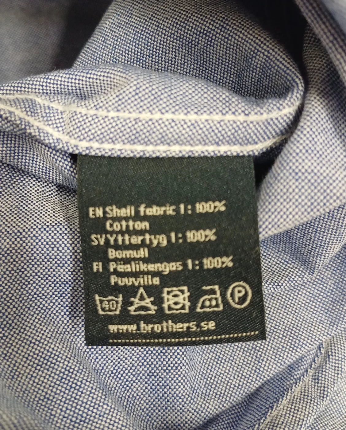 East West slim fit skjorta i blå oxford XL