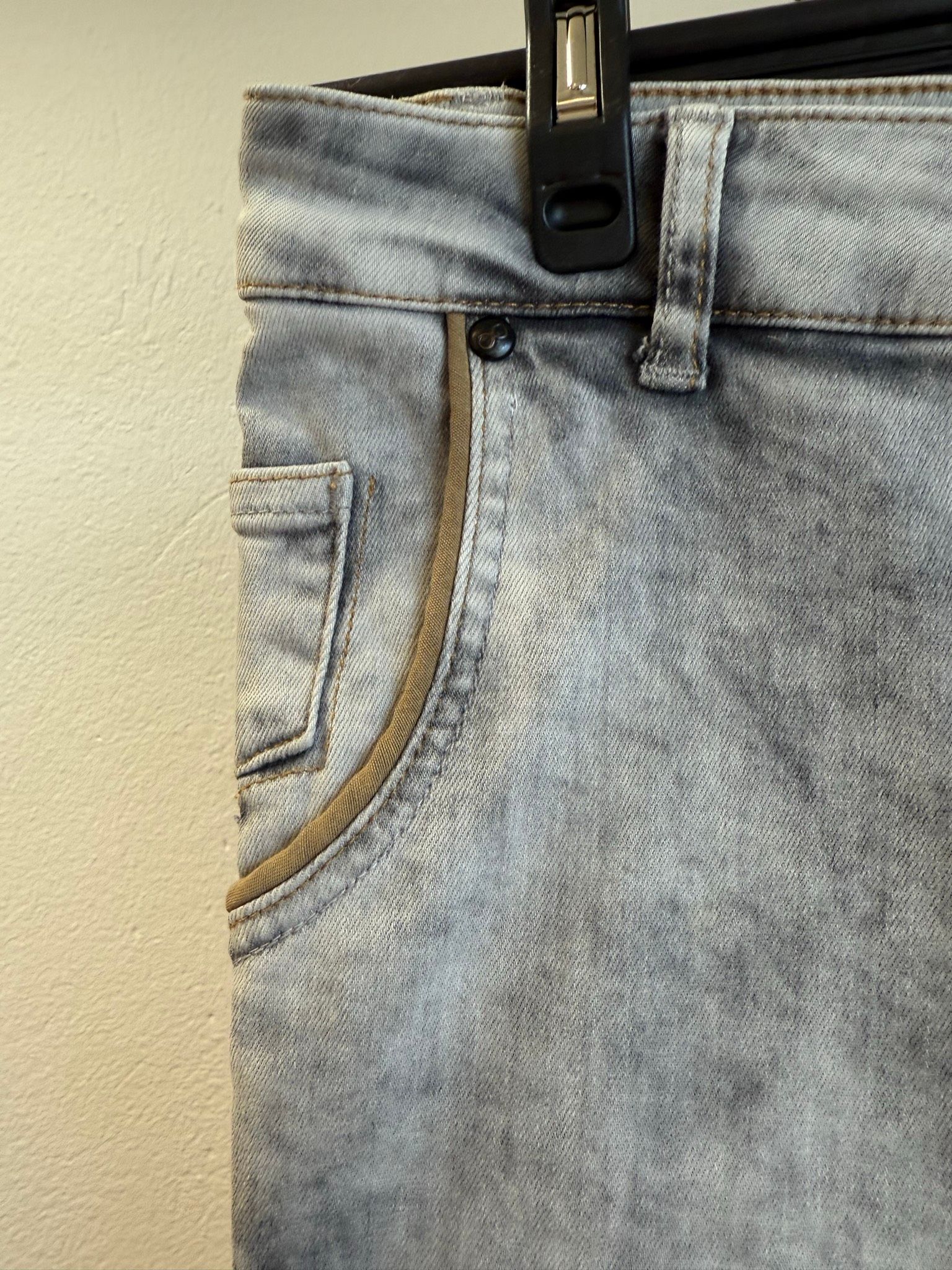 CO ljusgrå acid wash skinny jeans
