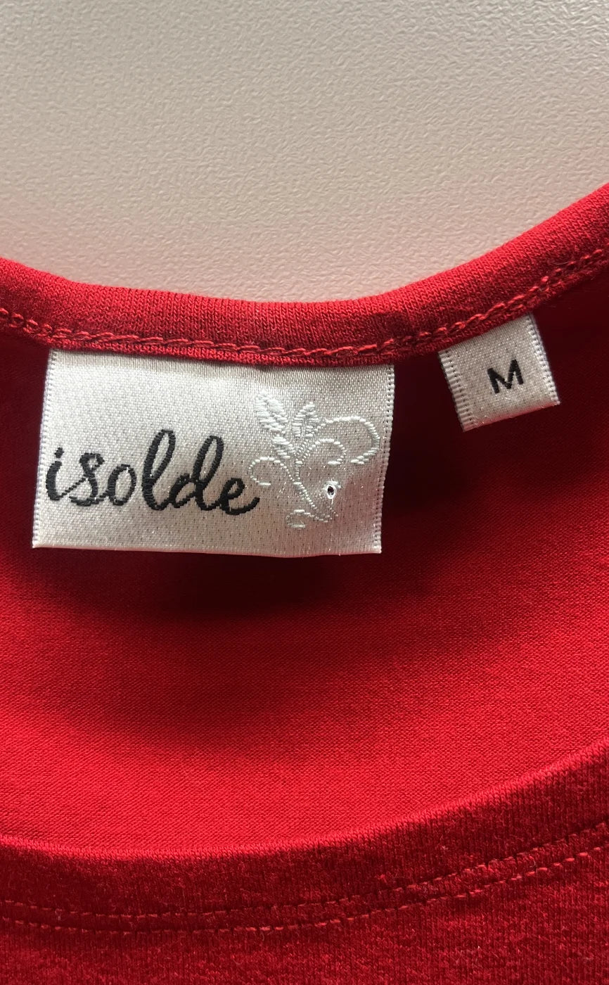 Isolde röd ärmlös topp med nitar