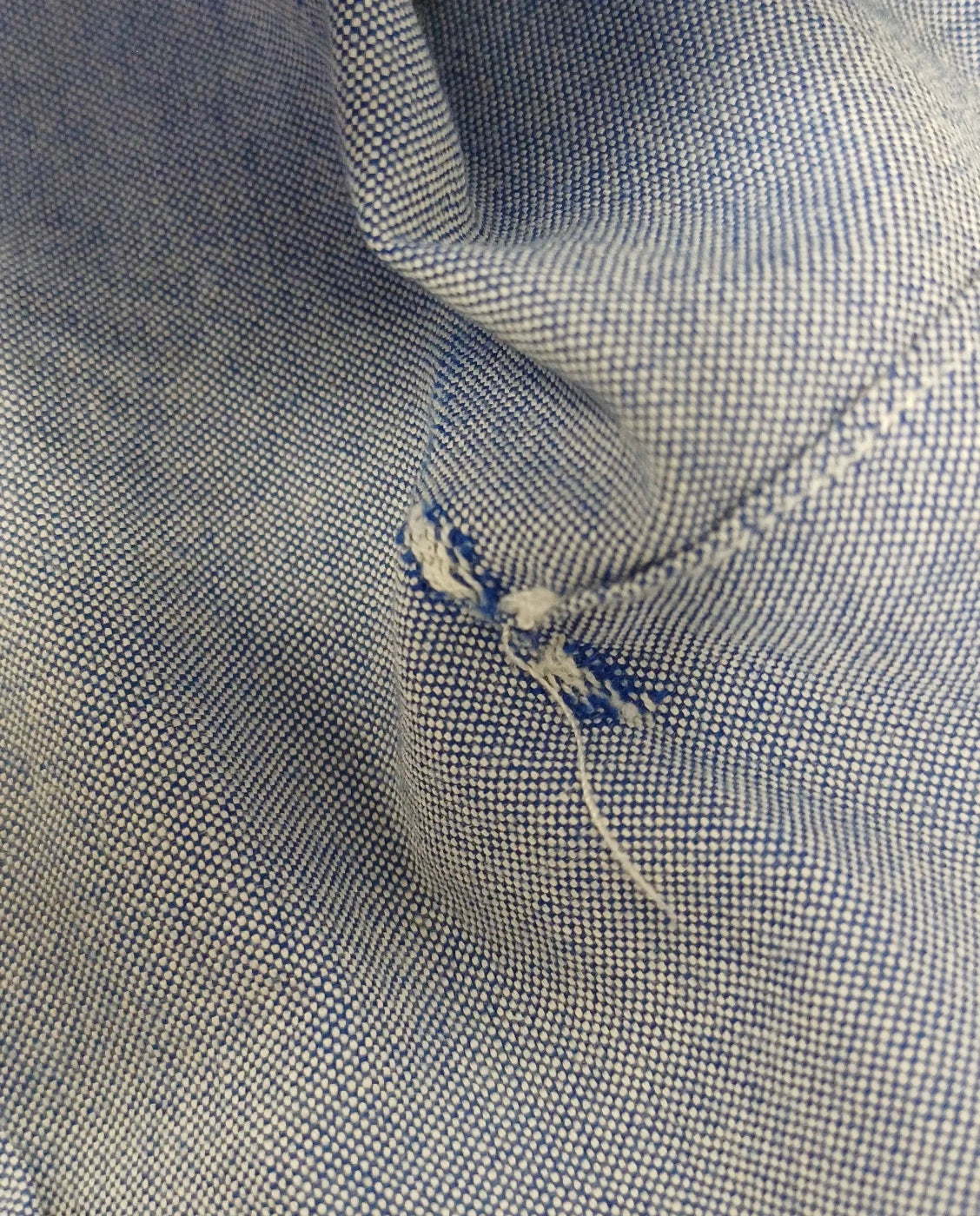 East West slim fit skjorta i blå oxford XL