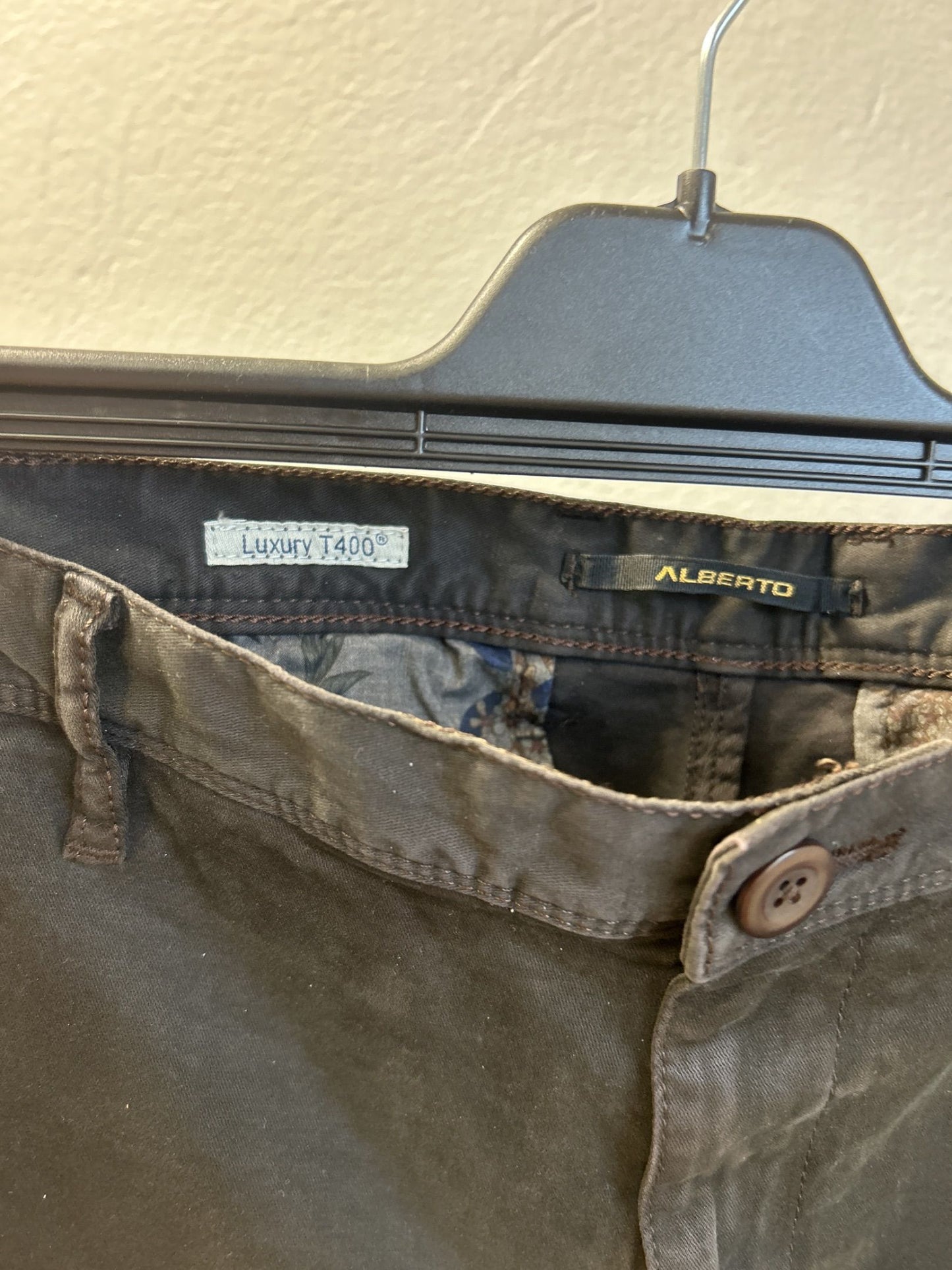 Alberto slim fit svarta twillbyxor