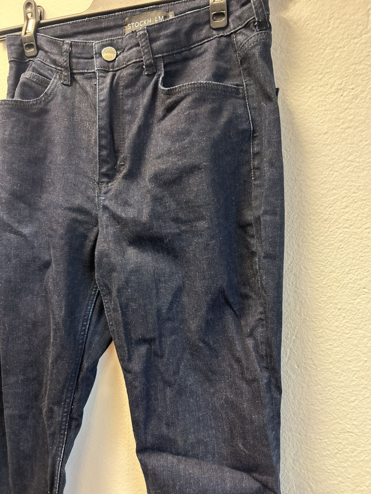 Stockh LM mörk marinblå jeans med hög midja och smal passform