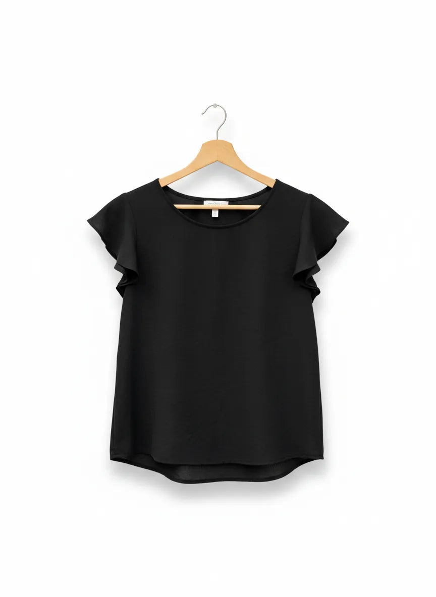 Gina Tricot svart blus med kort ärm