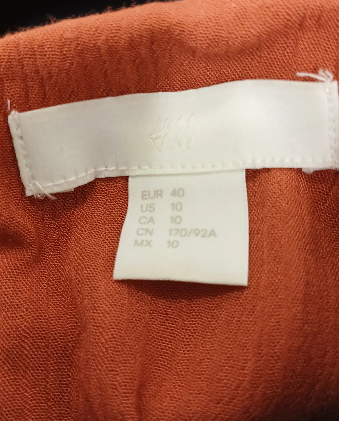 H&M rostbrun broderad blus
