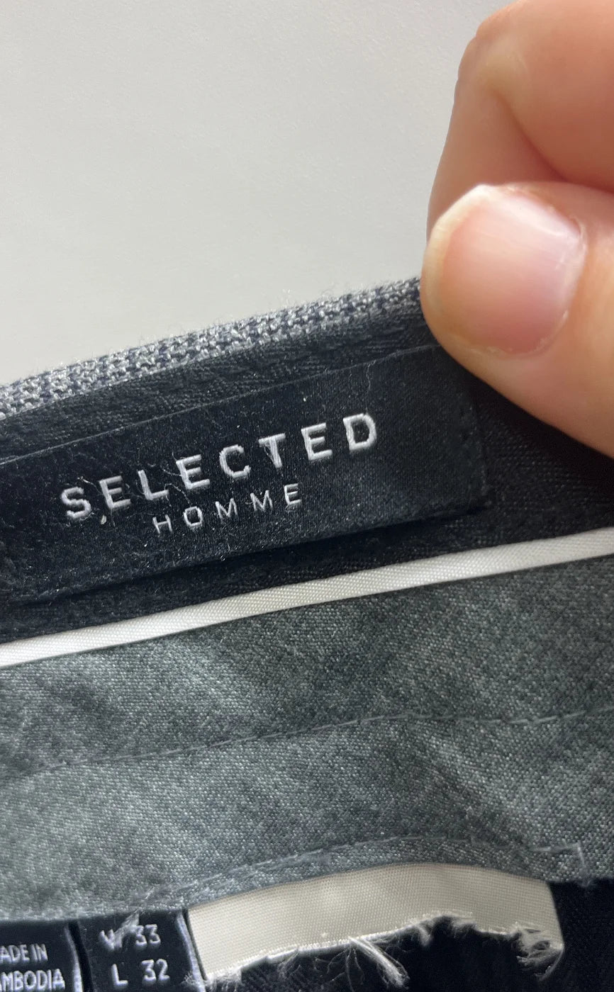 Selected Homme grå slim fit-byxor