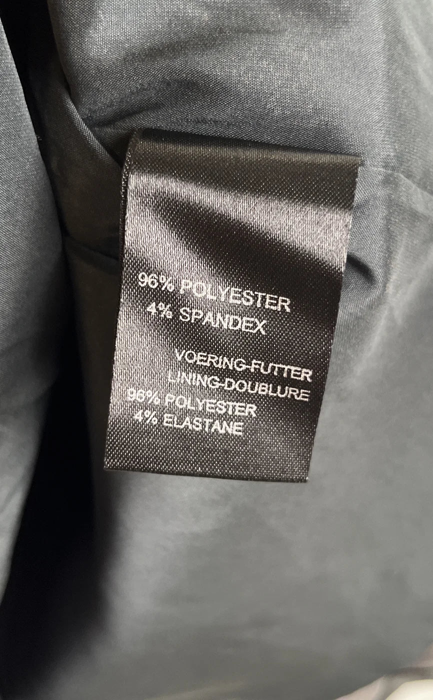 Expresso svart satin omlottkjol med lila blommor