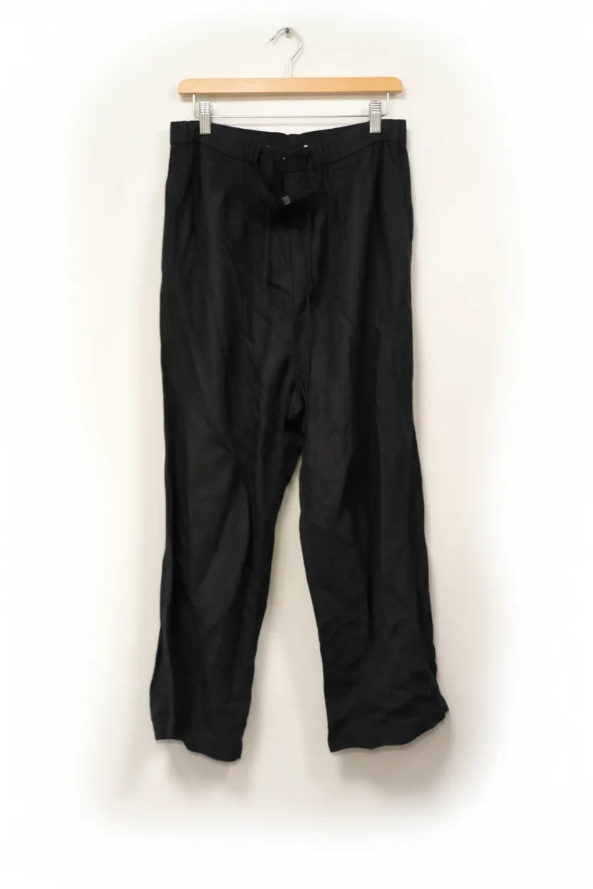 H&M svarta linneblandade byxor
