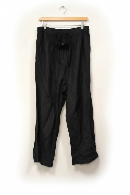 H&M svarta linneblandade byxor