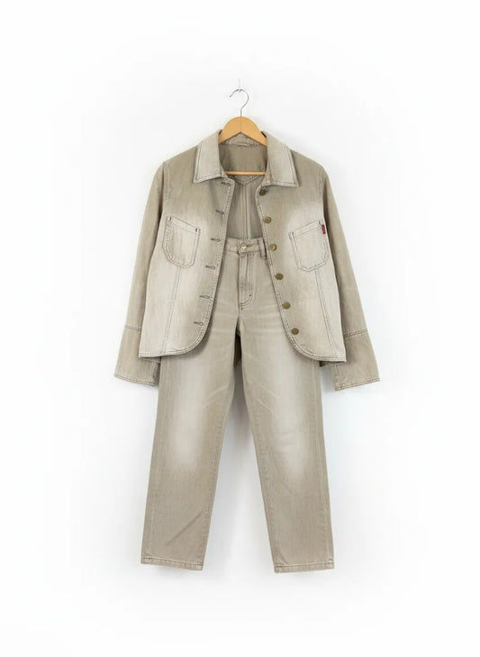 Green House beige jacquard denimjacka