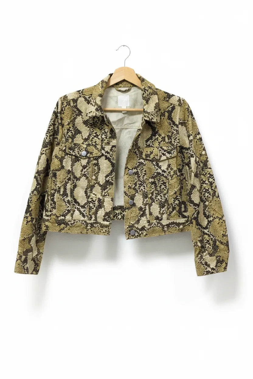 H&M kort jacka med ormmönster