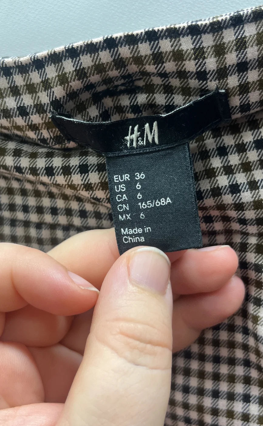 H&M rutiga slimbyxor