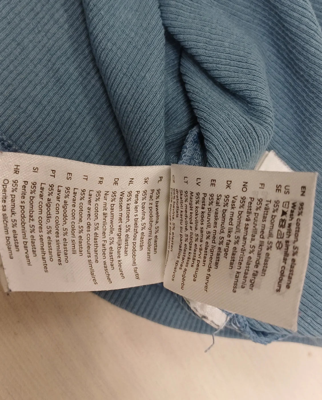 Lindex barn ribbad blå kortärmad t-shirt