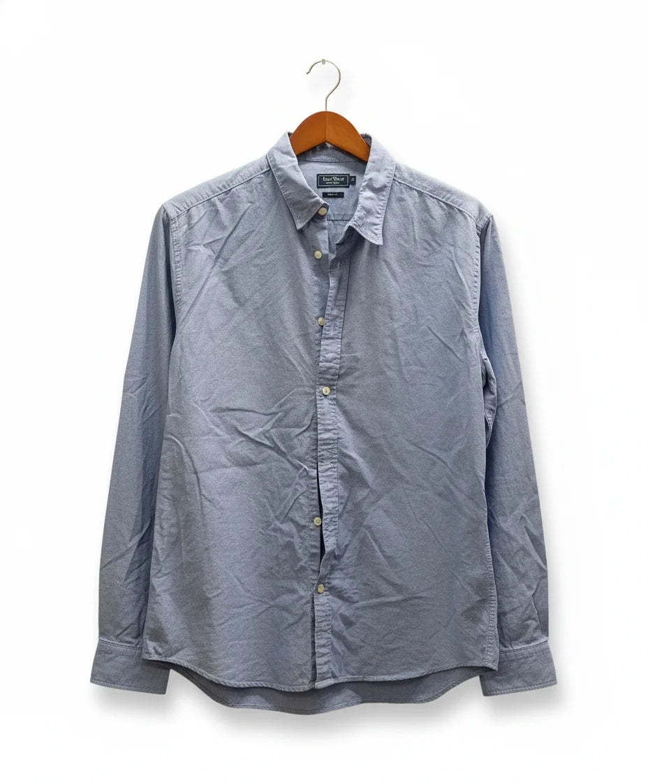 East West slim fit skjorta i blå oxford XL