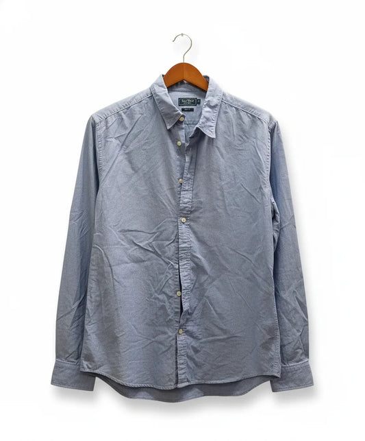 East West slim fit skjorta i blå oxford XL
