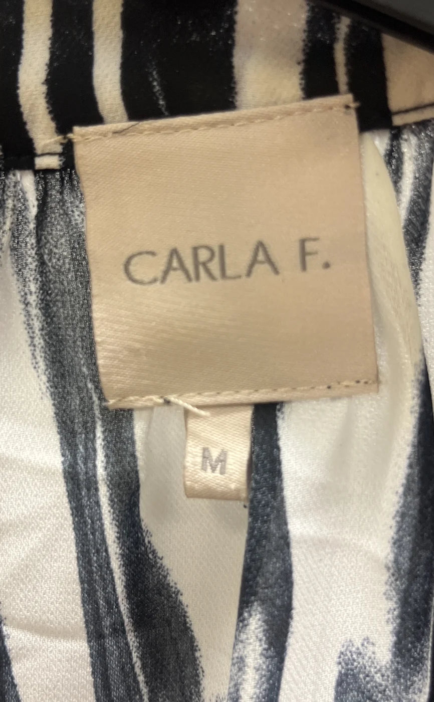 CARLA F. svartvit mönstrad blus