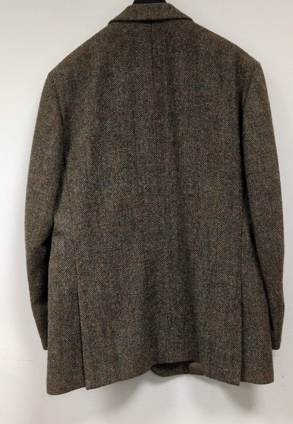 Harris Tweed brun fiskbensmönstrad ullkavaj
