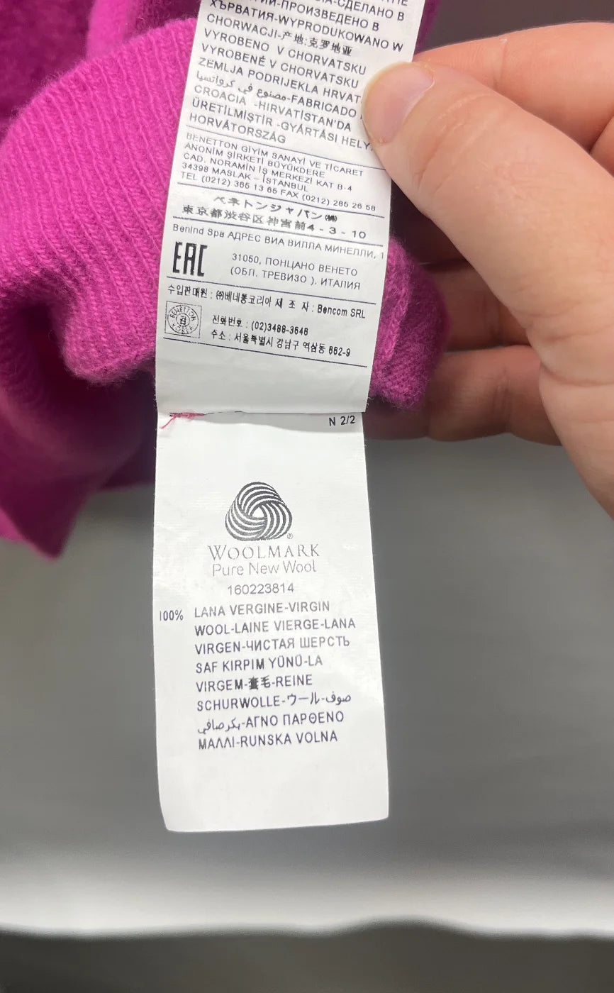 Stile Benetton rosa ulltröja