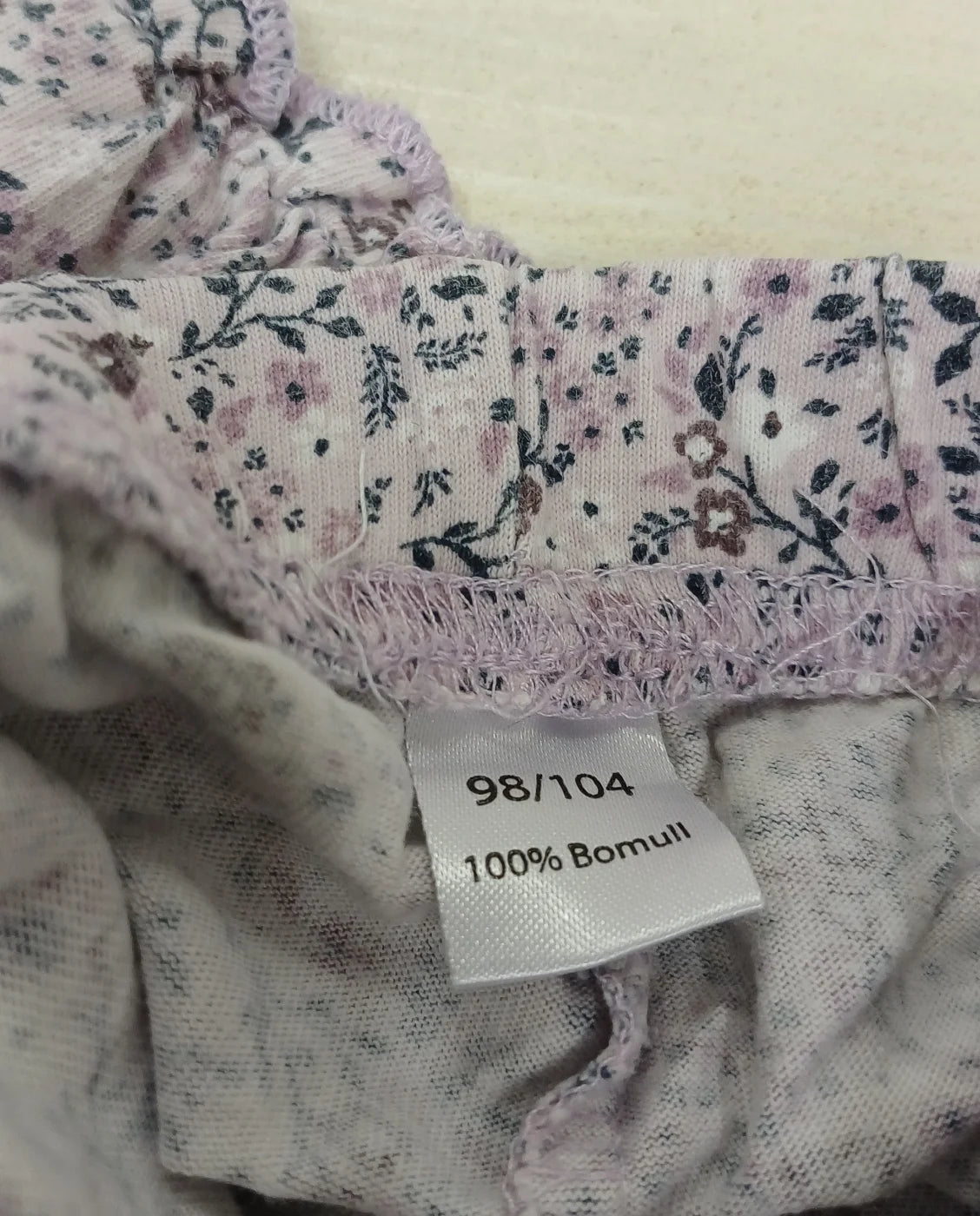 Barnleggings med blommönster i bomull