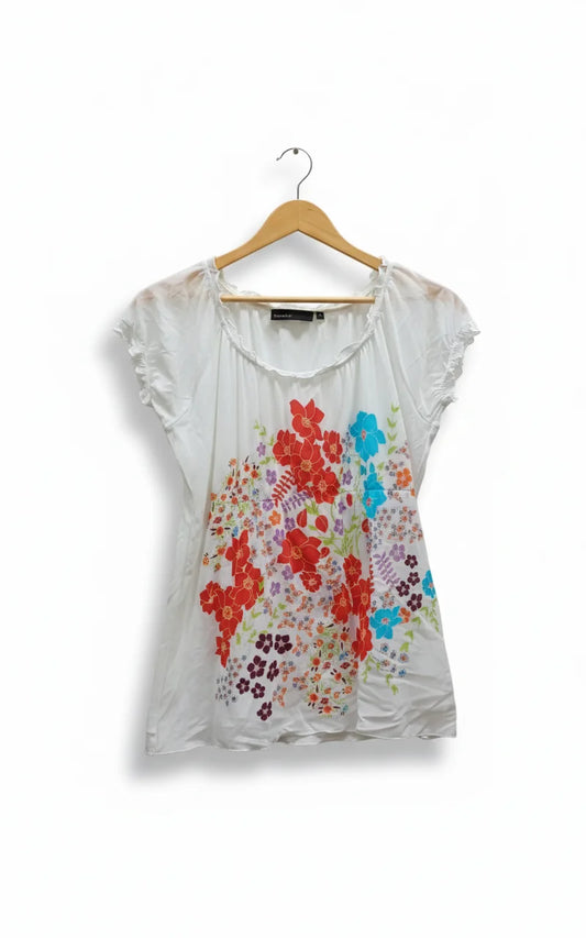 KappAhl blommig transparent blus