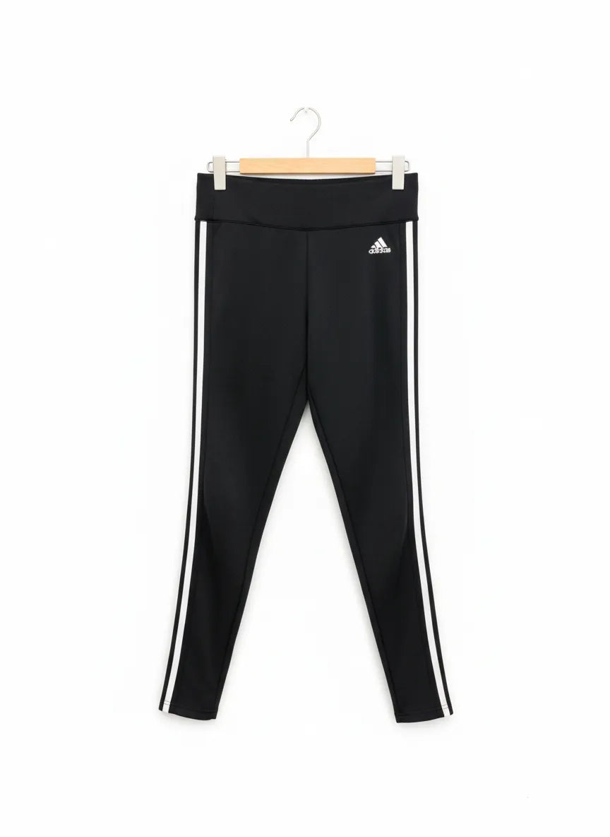 Adidas svarta tights med sidoränder