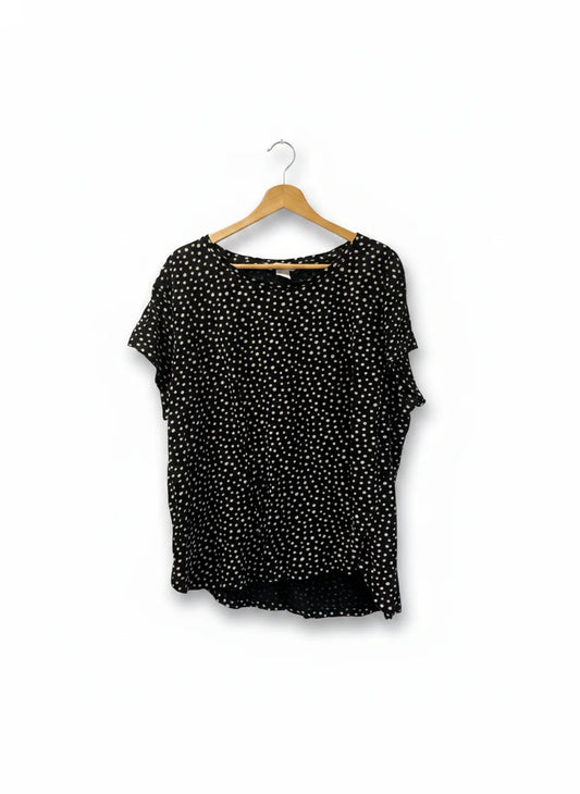 H&M Basic svart prickig blus