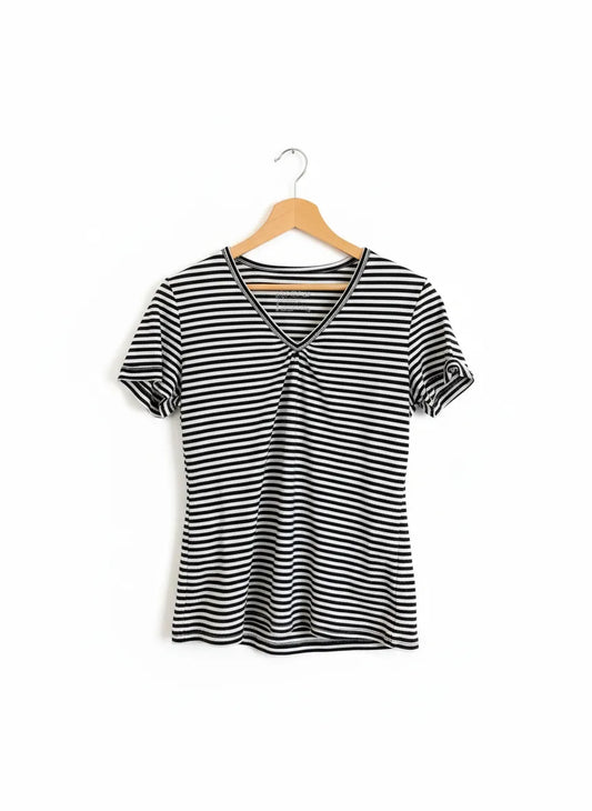 KappAhl Style Alice randig t-shirt med v-ringning