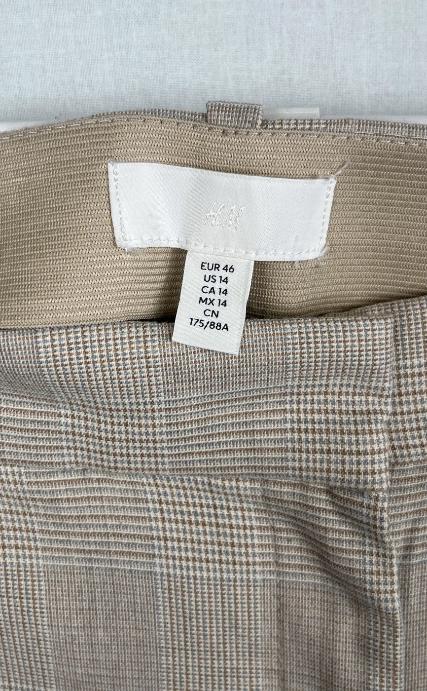 H&M rutiga beige byxor