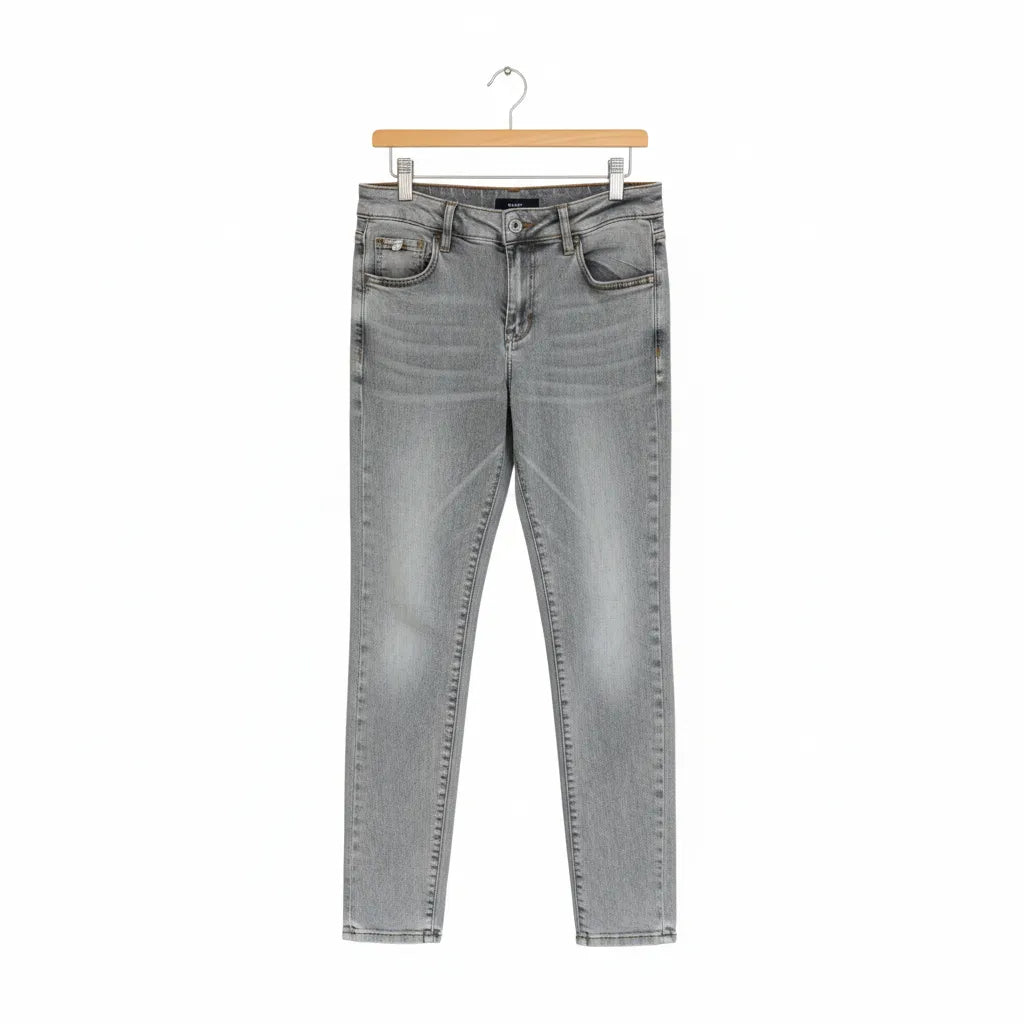 CO ljusgrå acid wash skinny jeans