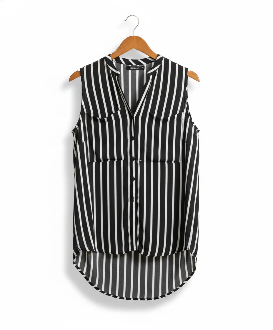 Gina Tricot randig ärmlös blus