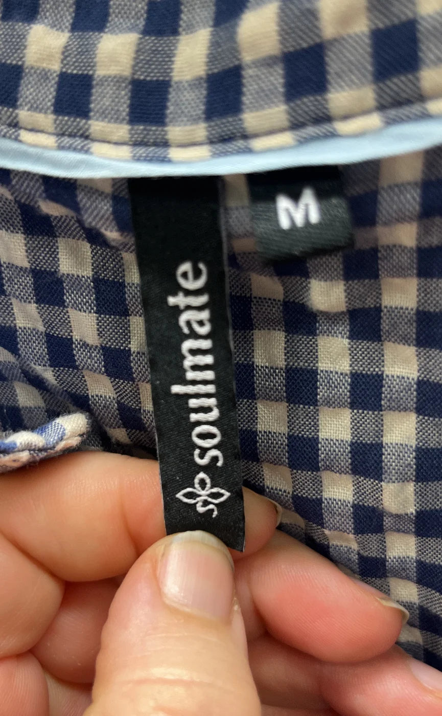 Soulmate rutmönstrad blus med volanger