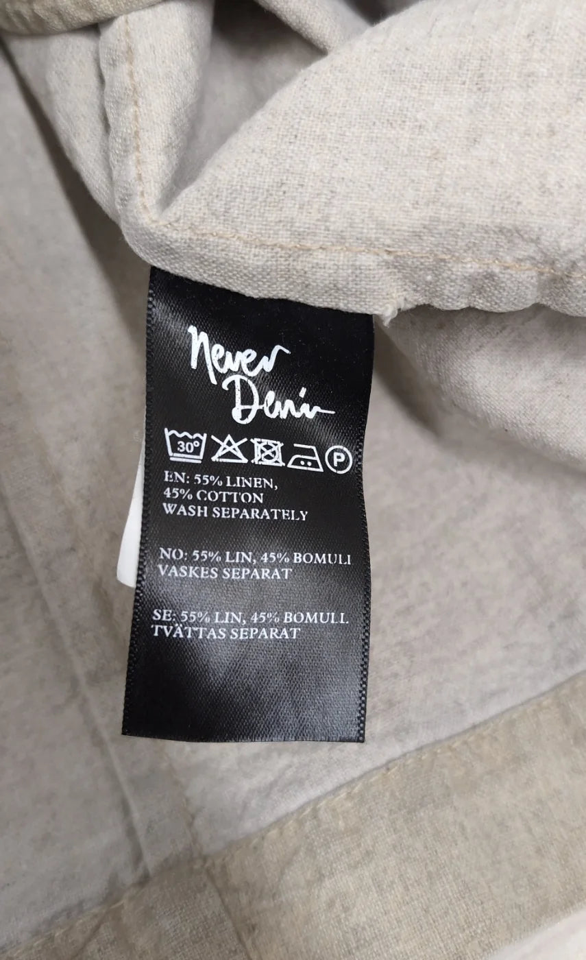 Never Denim beige kappa i linneblandning