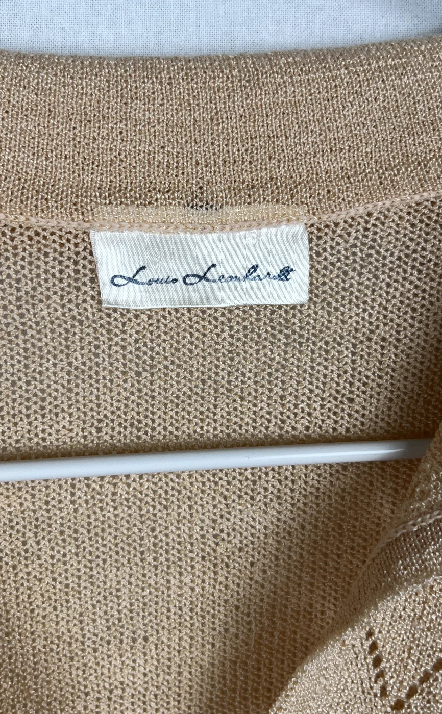 Louis Leonhardt beige mönsterstickad topp