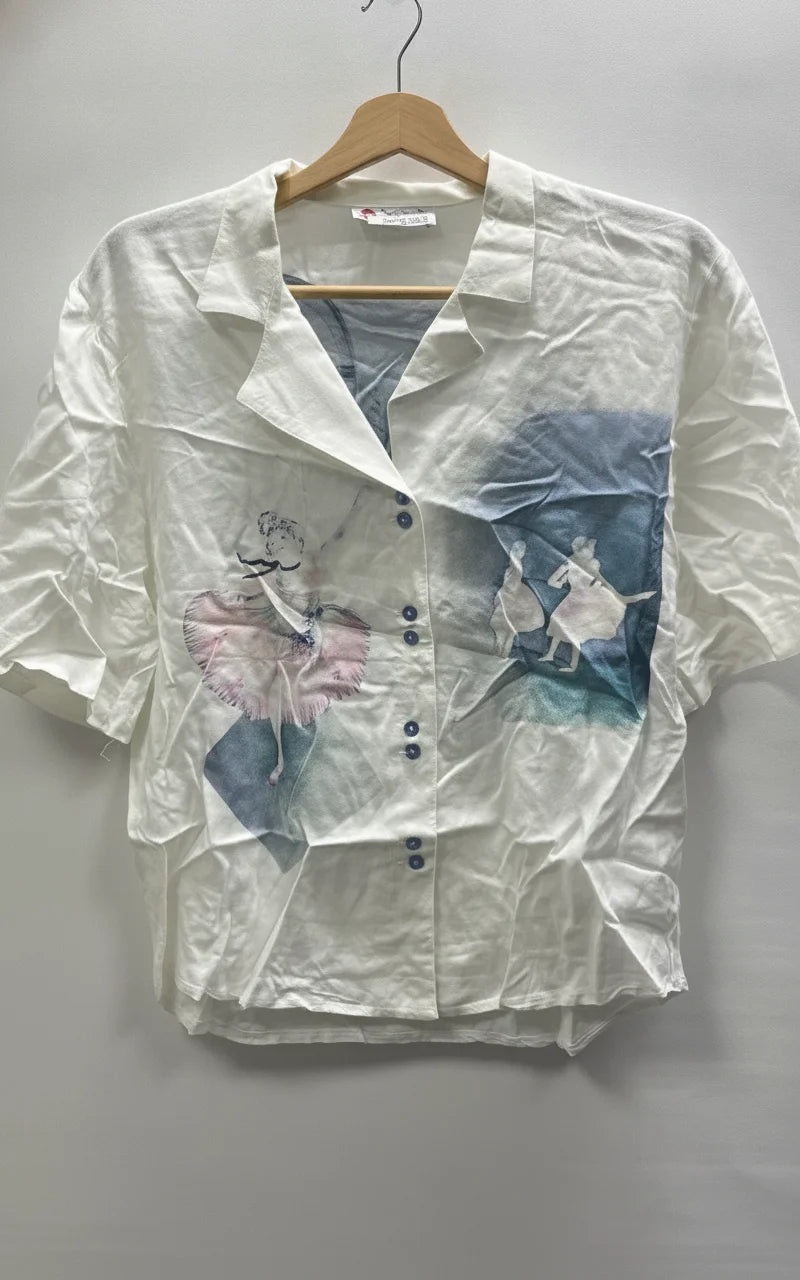 Ude Design AB tryckt blus med knappar