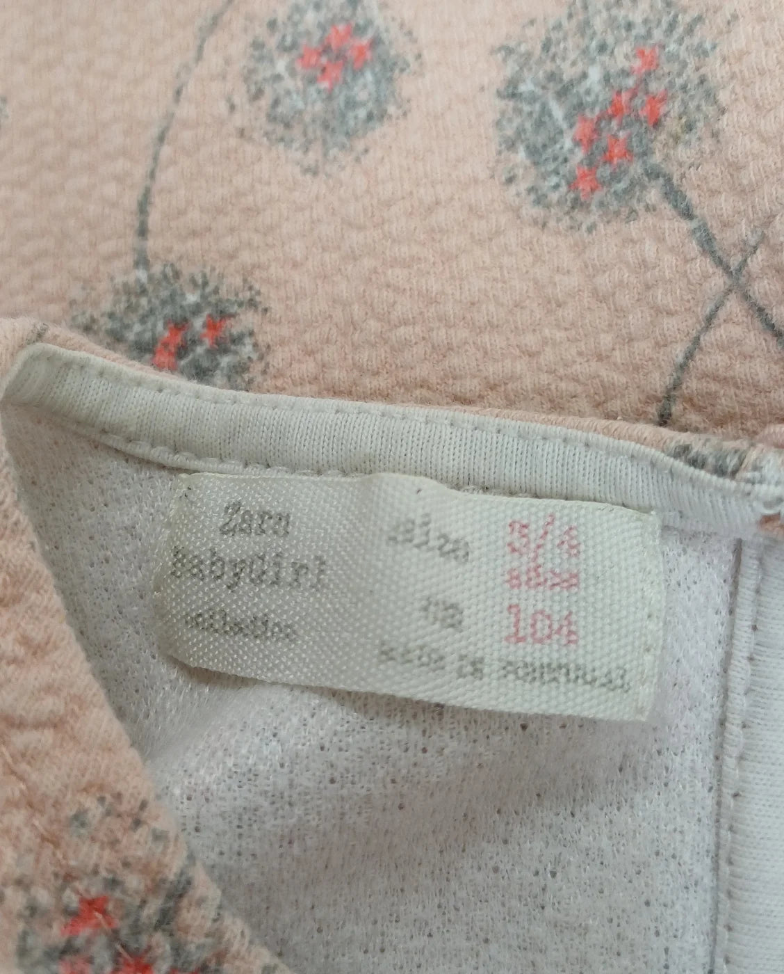 Zara BabyGirl rosa klänning med blommönster